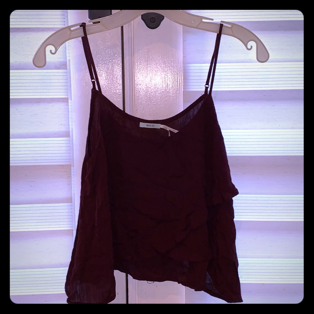 Cropped loose flowing spaghetti top